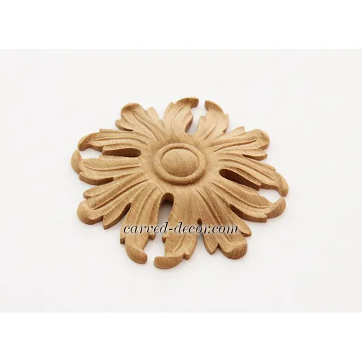 R-046 small round architectural acanthus oak rosette baroque style
