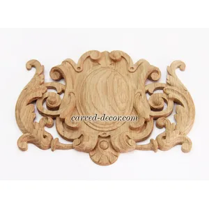 medium oval ornate floral acanthus scrolls wood cartouche baroque style