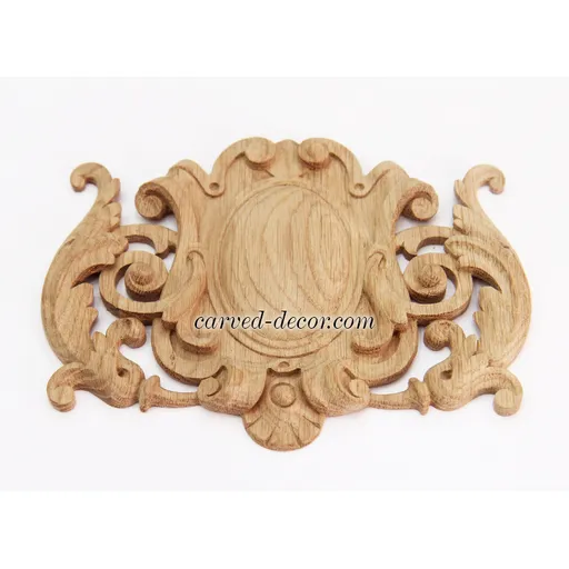 medium oval ornate floral acanthus scrolls wood cartouche baroque style