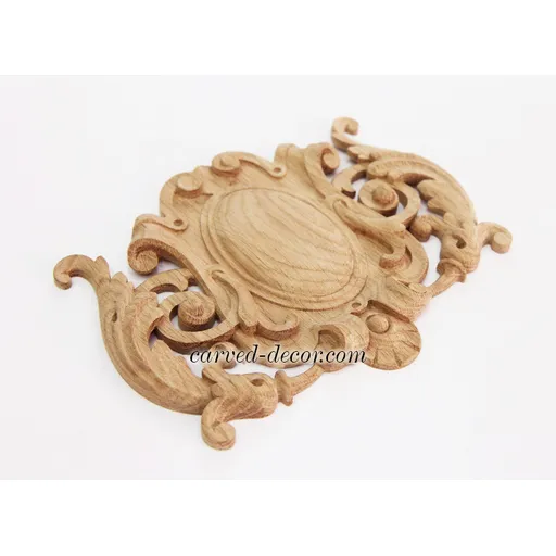 medium oval ornate floral acanthus scrolls wood cartouche baroque style