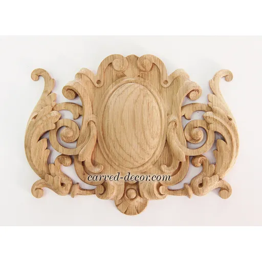 medium oval ornate floral acanthus scrolls wood cartouche baroque style