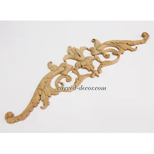 N-098.1 large horizontal decorative flower beech applique victorian style