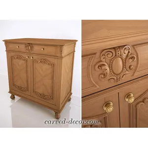 N-242 round detail scroll wood cartouche victorian style