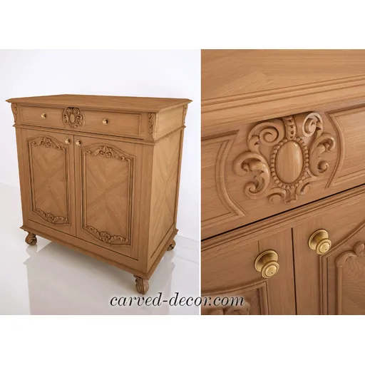N-242 round detail scroll wood cartouche victorian style