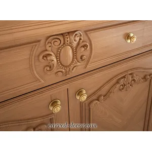 N-242 round detail scroll wood cartouche victorian style