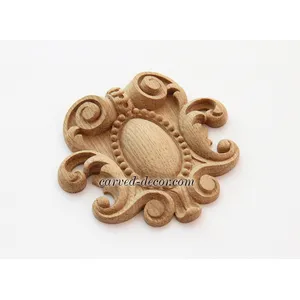 N-242 round detail scroll wood cartouche victorian style