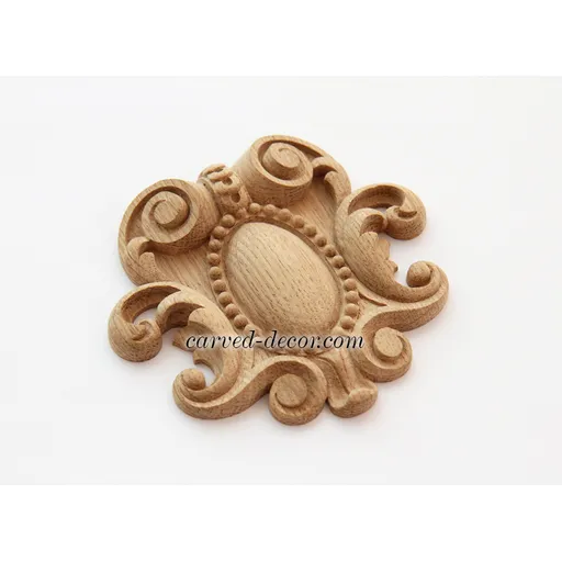 N-242 round detail scroll wood cartouche victorian style
