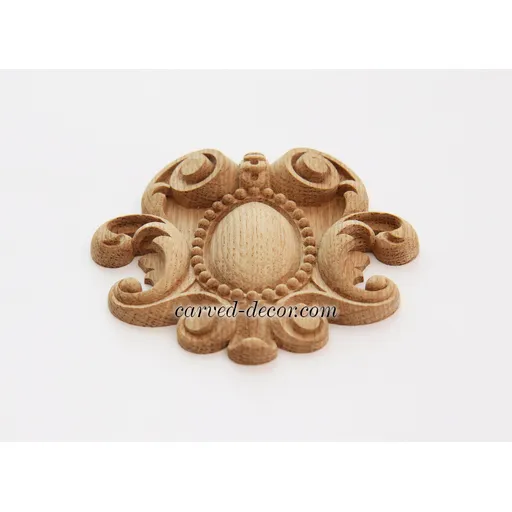N-242 round detail scroll wood cartouche victorian style