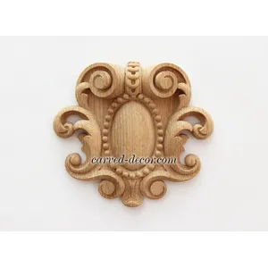 N-242 round detail scroll wood cartouche victorian style