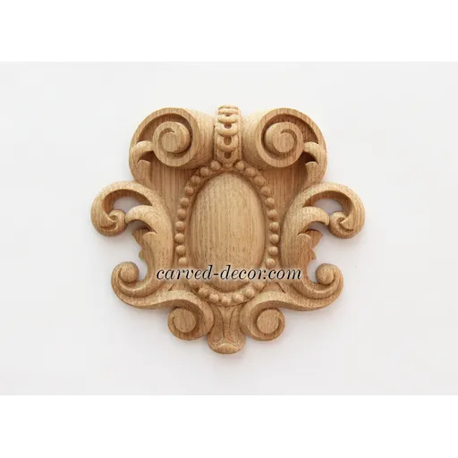 N-242 round detail scroll wood cartouche victorian style