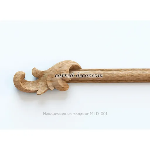 Antique-style oak acanthus onlay - 1