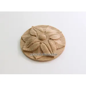 small round architectural flower oak rosette classical style