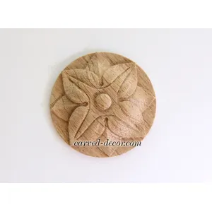 small round architectural flower oak rosette classical style