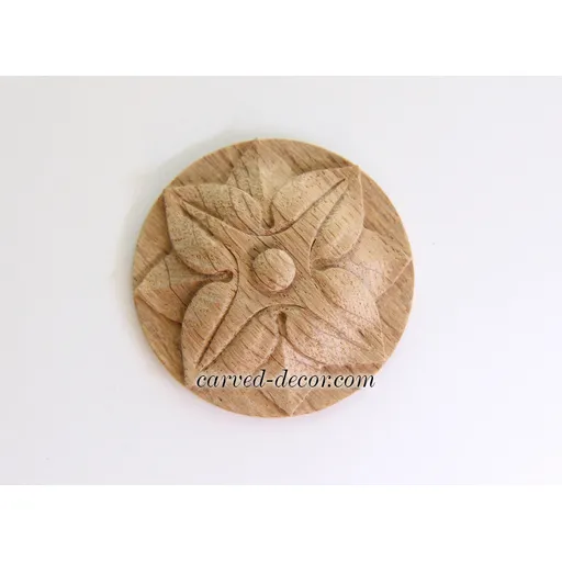 small round architectural flower oak rosette classical style
