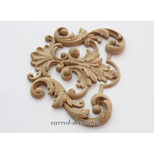 decorative floral acanthus scrolls carving applique solid wood