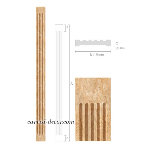 PLM-019 Decorative wide pilaster beech