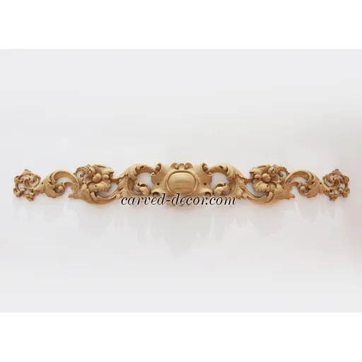 extra large horizontal artistic floral acanthus scrolls wood carving applique baroque style