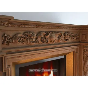 extra large horizontal artistic floral acanthus scrolls wood carving applique baroque style