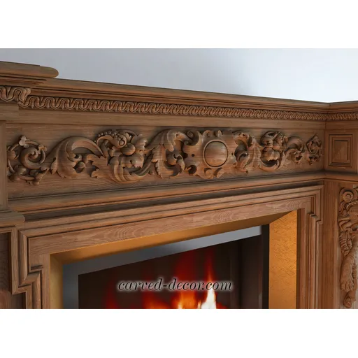 extra large horizontal artistic floral acanthus scrolls wood carving applique baroque style