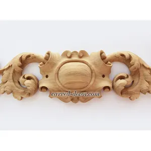 extra large horizontal artistic floral acanthus scrolls wood carving applique baroque style