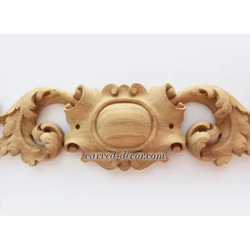 extra large horizontal artistic floral acanthus scrolls wood carving applique baroque style