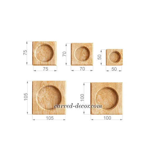 Unpainted wood rosette for round elements