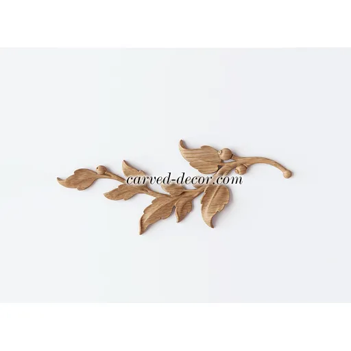 narrow corner architectural leaf wood carving applique gothic style