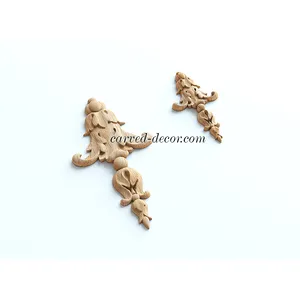vertical Wooden Drop with Stylized Foliage and Floral Finial
