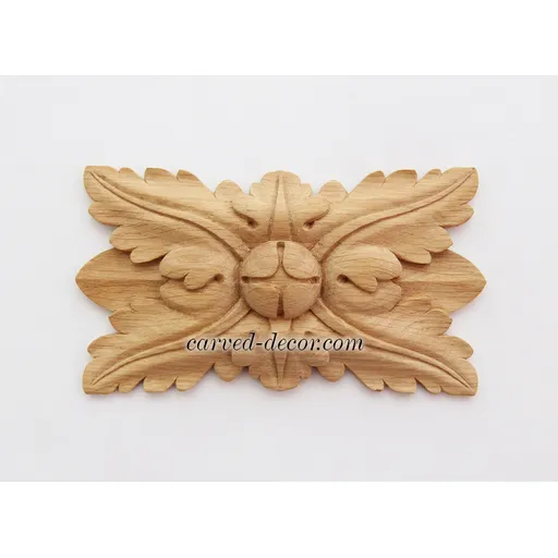 medium rectangular hand carvedfloral oak rosette victorian style
