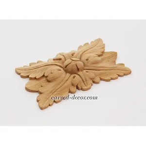 medium rectangular hand carvedfloral oak rosette victorian style