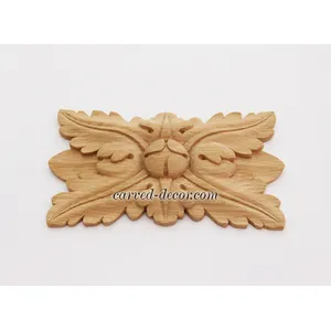 medium rectangular hand carvedfloral oak rosette victorian style