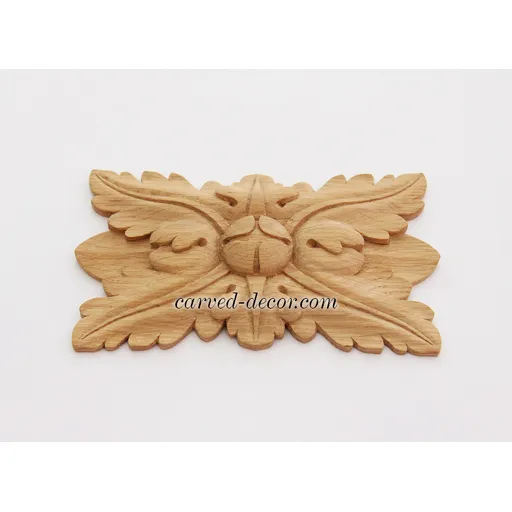 medium rectangular hand carvedfloral oak rosette victorian style