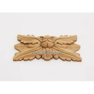medium rectangular hand carvedfloral oak rosette victorian style