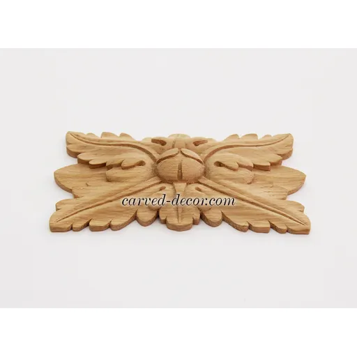 medium rectangular hand carvedfloral oak rosette victorian style