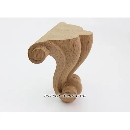 MN-017 Chippendale furniture feet carved reversed scroll from oak