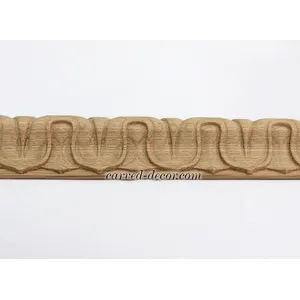 Oak mouldings with leaves for interior antique