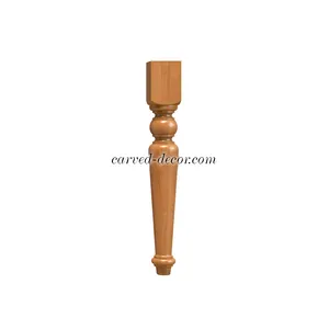 Square top french country coffee table legs with round middle oak - 2
