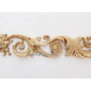 Hardwood moulding with acanthus leaves art nouveau