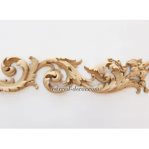Oak moulding with acanthus leaves art nouveau style
