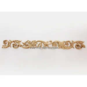 Wood moulding with acanthus leaves art nouveau style
