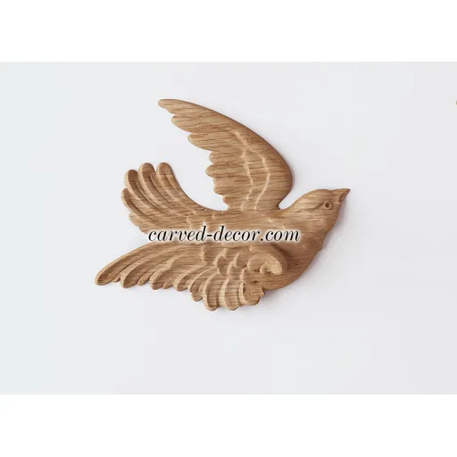 N-476L small vertical decorative leaf wood onlay applique victorian style