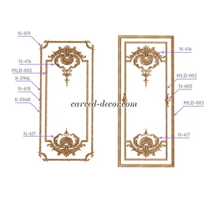 N-416 natural wood drop onlay with bellflowers