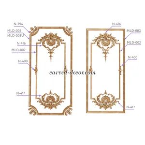 N-416 hardwood drop onlay with bellflowers