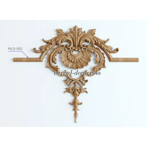 N-416 wooden drop onlay with bellflowers