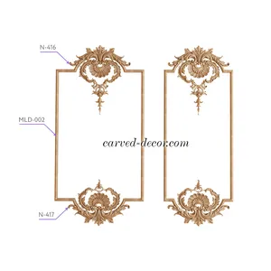 N-416 solid wood onlay with bellflowers