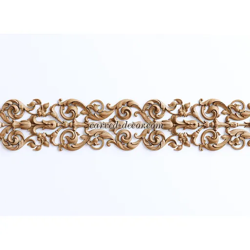 Oak openwork trim moulding floral Baroque style