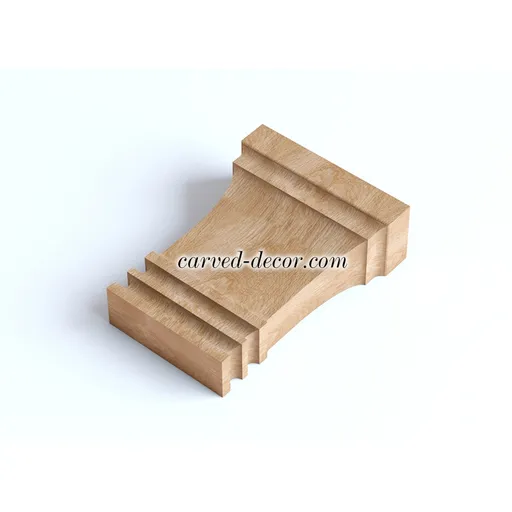 Pilaster caps with fluted carving solid wood