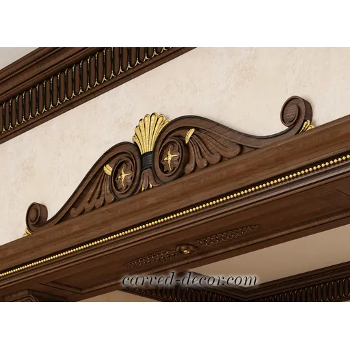 Luxury wood column tops Ionic order from beech - 4