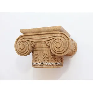 Oak column tops Ionic order