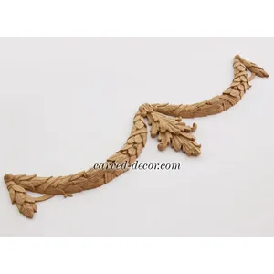 Decorative laurel swag onlay wood